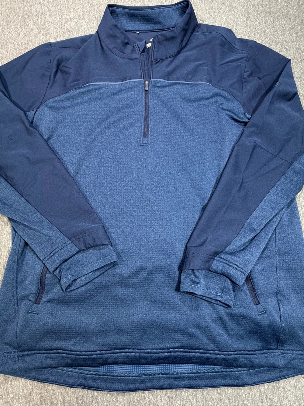 adidas Golf 1/4 Zip Blue Pullover Mens XL Long Sleeve Pockets